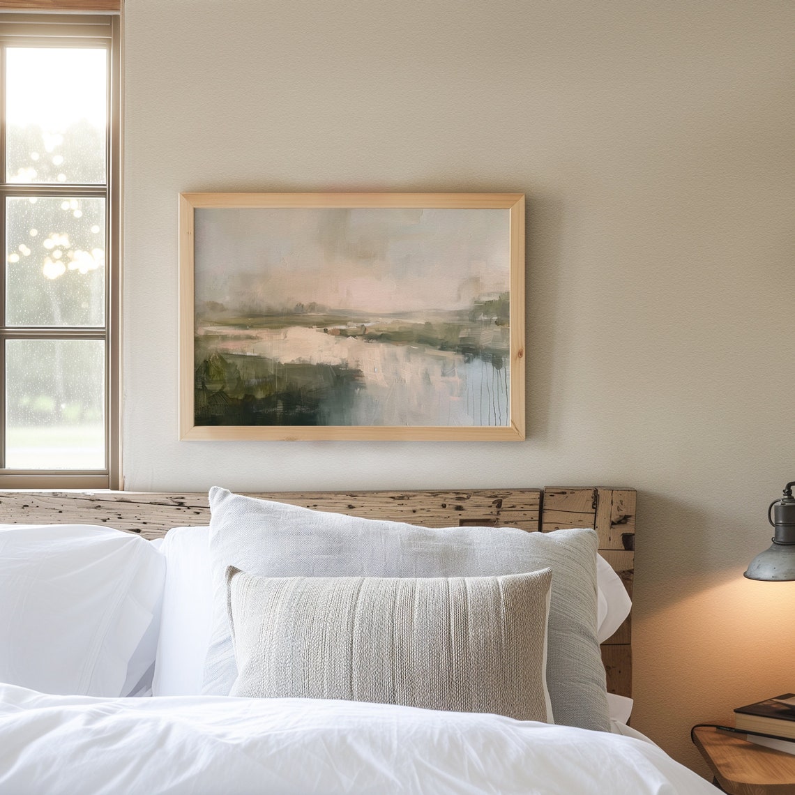 Abstract Muted Marsh Lake in Soft Neutral Tones Landscape Poster - Image 7