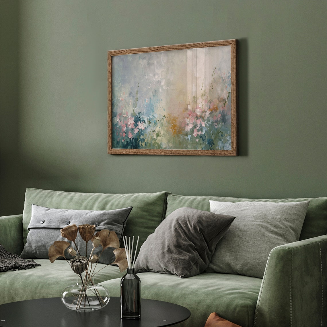 Abstract Spring Wildflower Meadow Pastel Floral Landscape Poster - Image 3