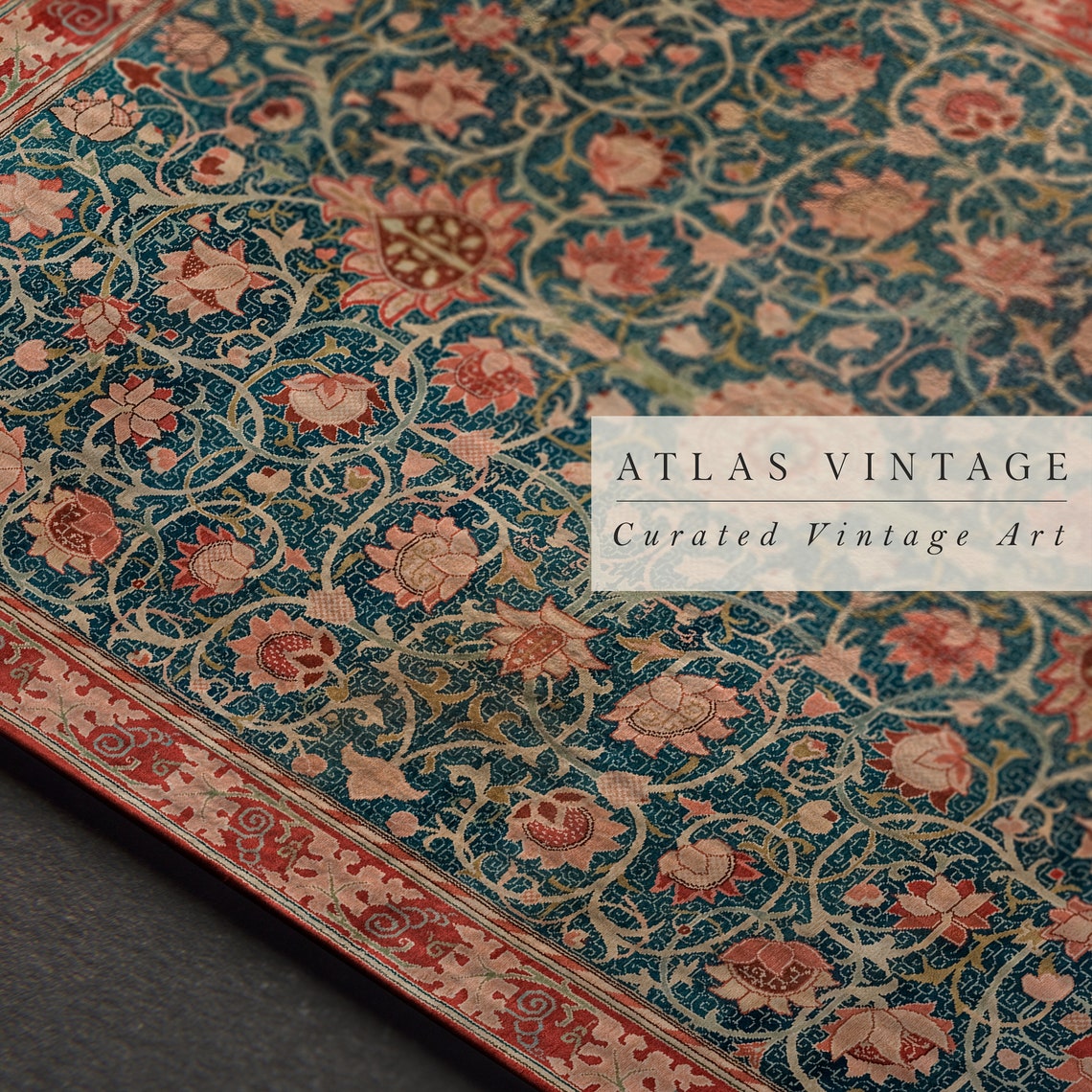 William Morris Antique Rug Tapestry Floral Wall Hanging Poster - Image 5