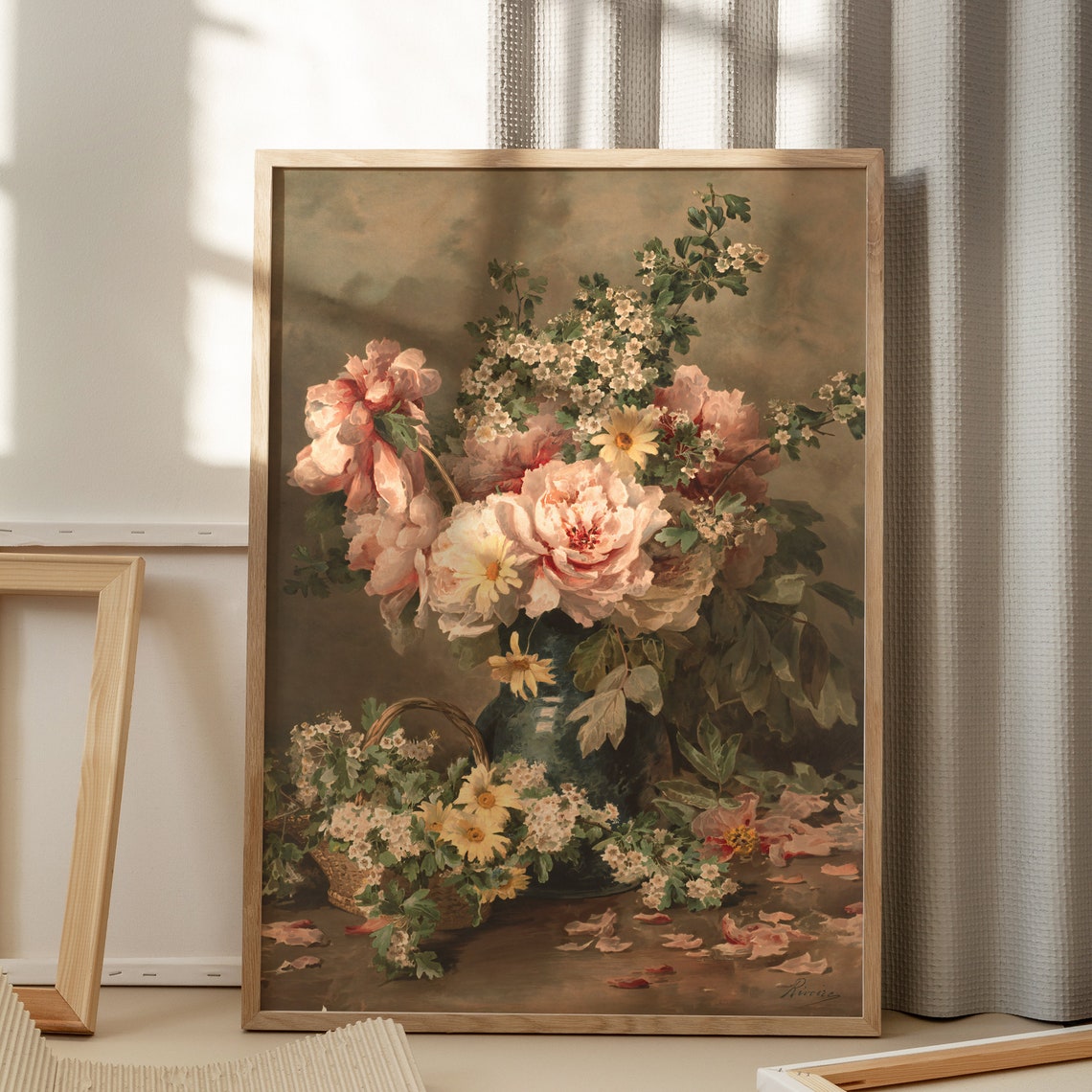 Vintage Bouquet Of Flower Vase Print Victorian Spring Flower Oil Painting Floral French Country Wall Art Botanical Art - Image 6