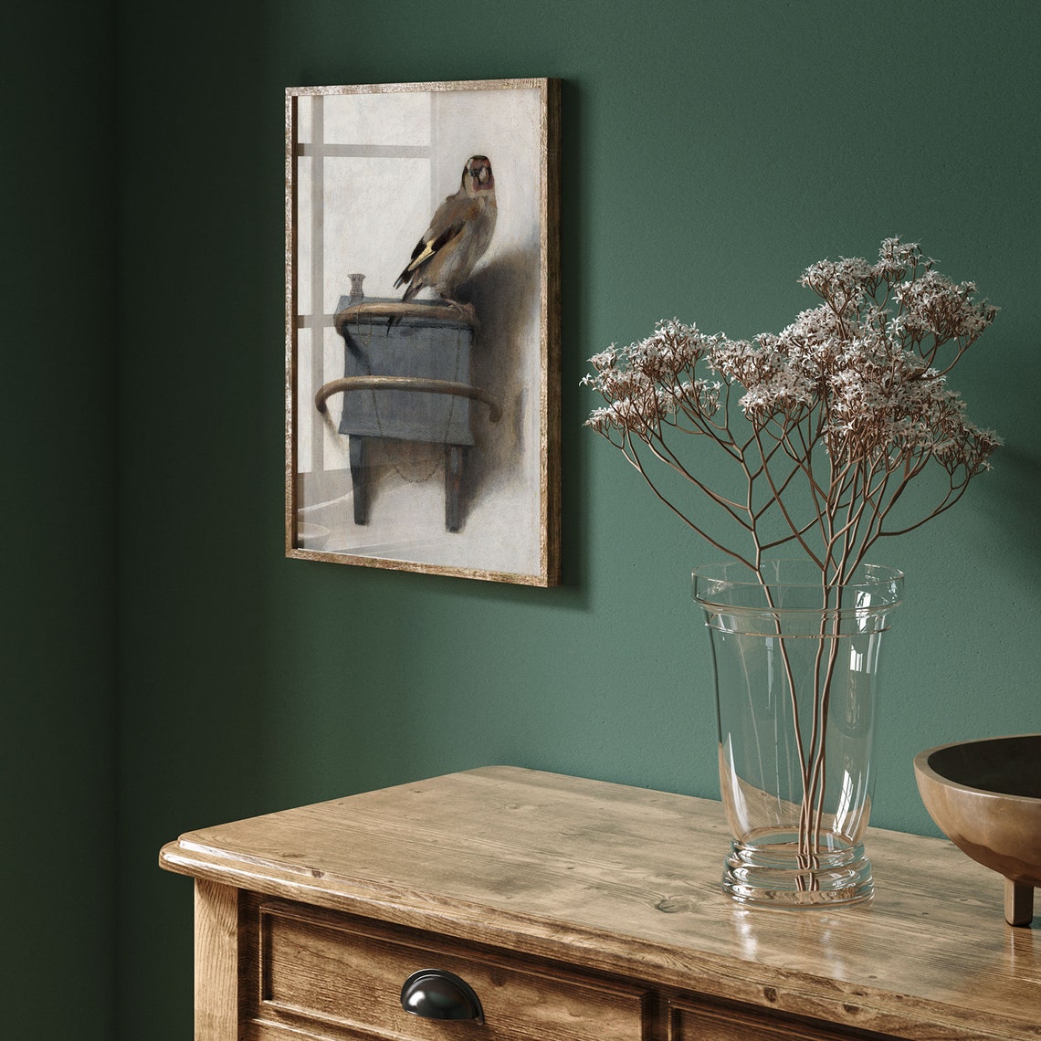 Iconic Goldfinch Perched On Blue Bracket Vintage Bird Portrait Poster - Image 6