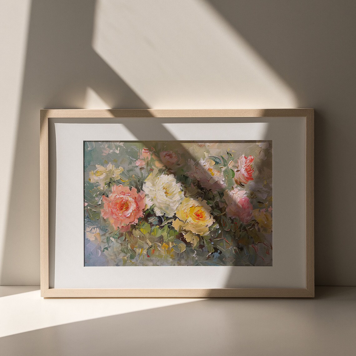 Impressionist Rose Bouquet Vintage Floral Painting French Country Print - Image 6