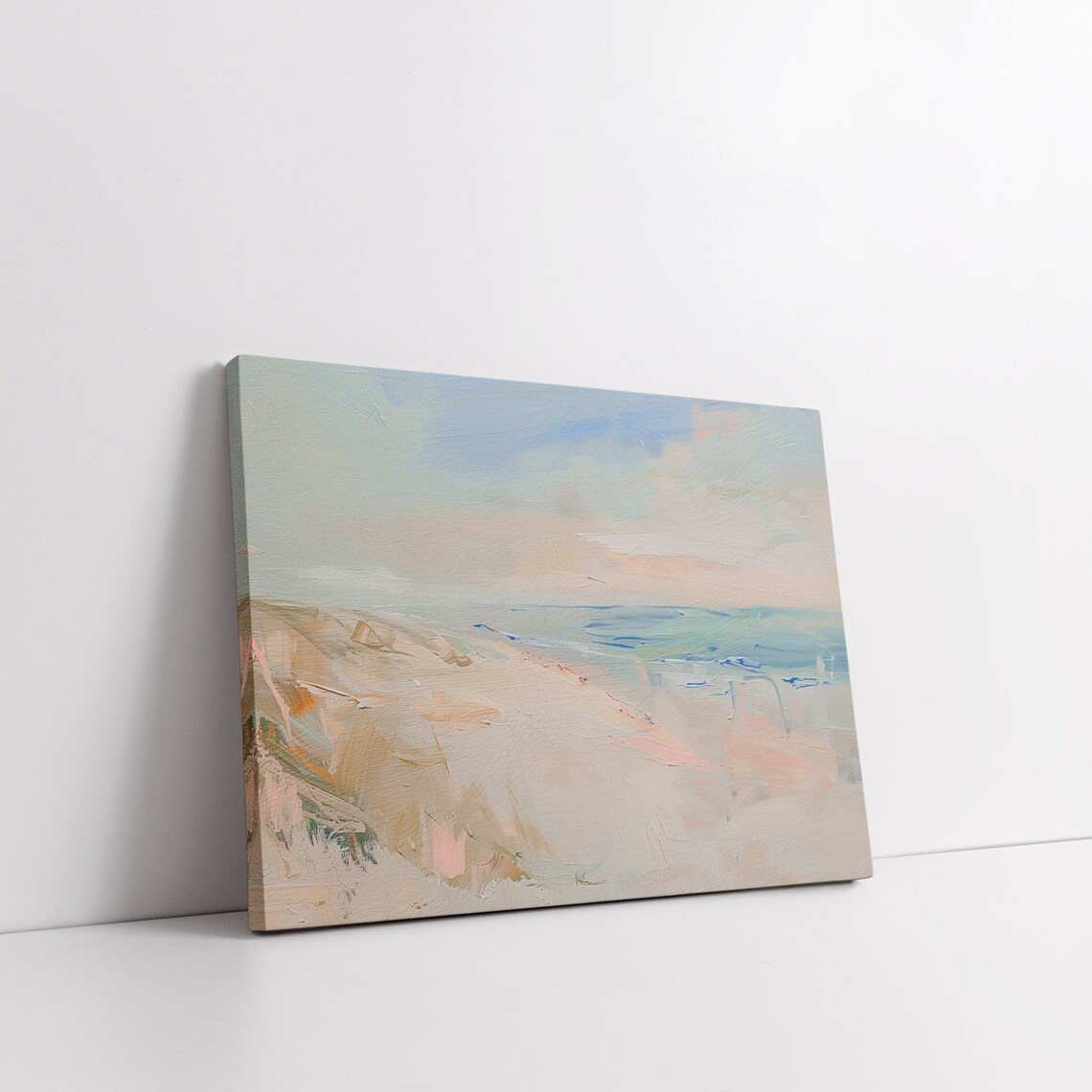 Pastel Beach Seascape Abstract Ocean Waves Soft Pink Blue Coastal Poster - Image 7