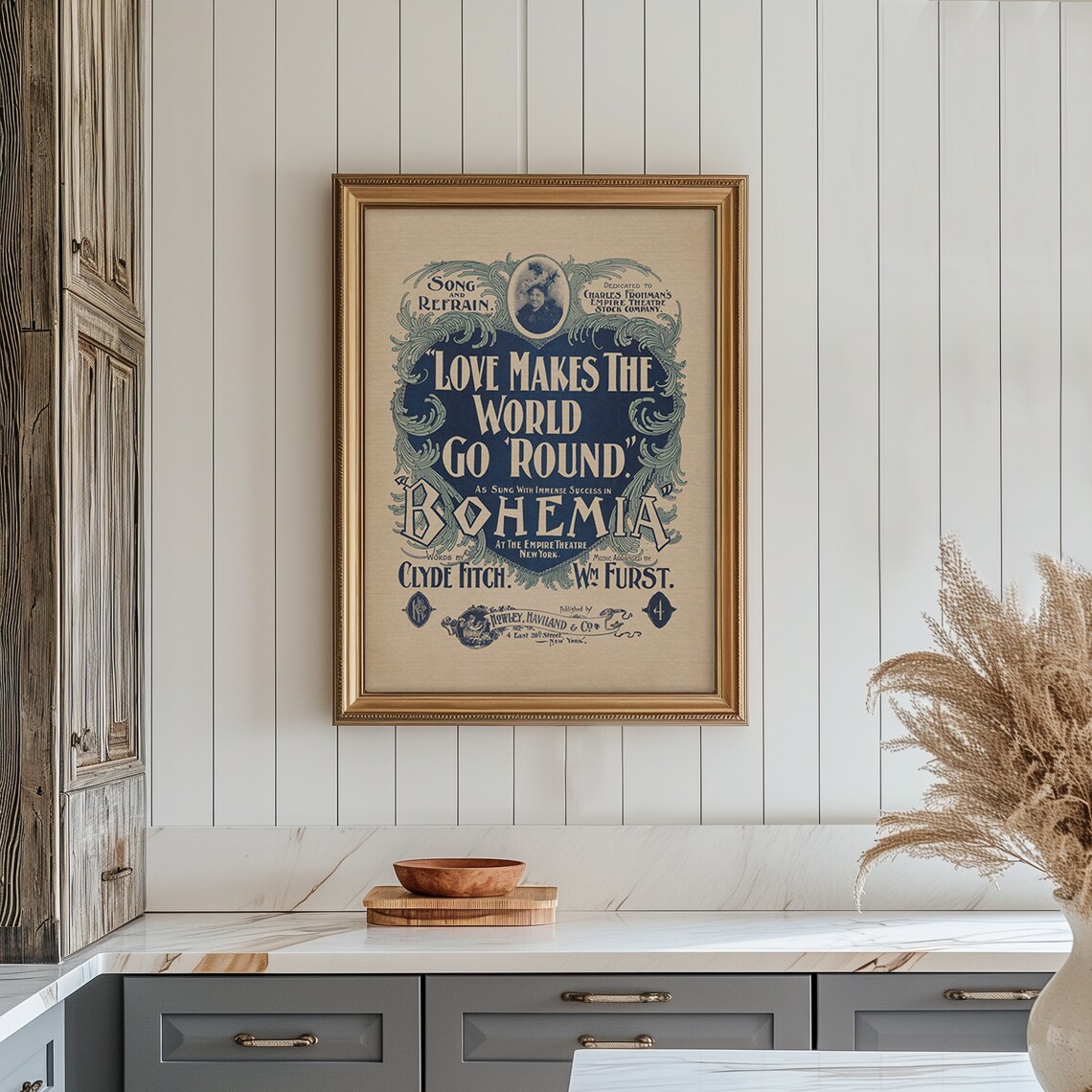Antique Love Makes The World Go Round Sheet Music Cover Bohemia Poster - Image 7