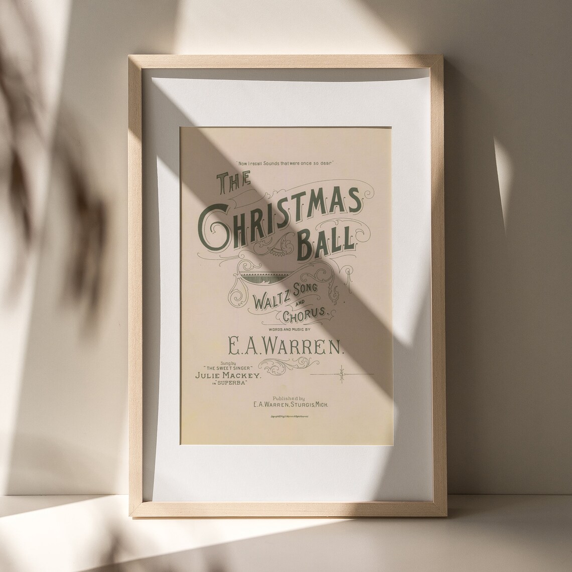 The Christmas Ball Vintage Sheet Music Cover Antique Victorian Print - Image 5