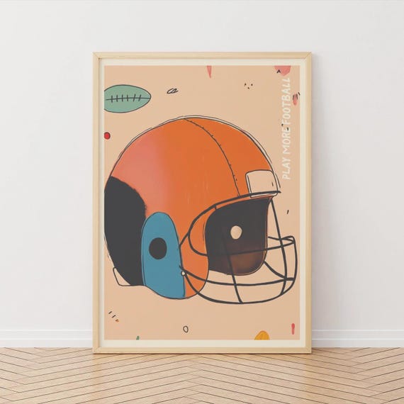 Football Helmet Print Sports Wall Art