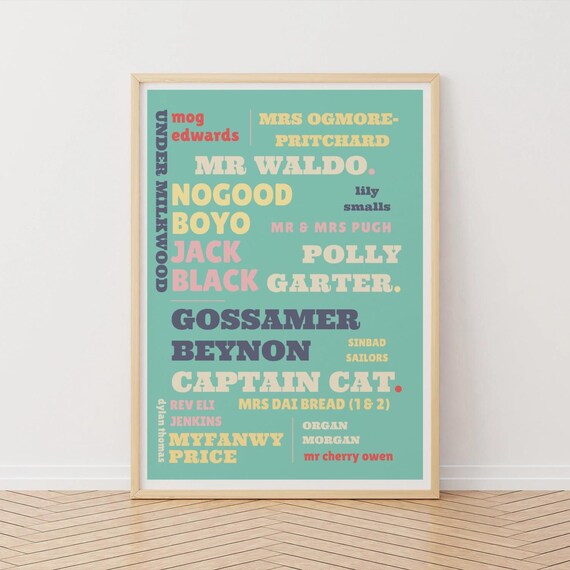 Dylan Thomas Under Milkwood, Literary Poster Print