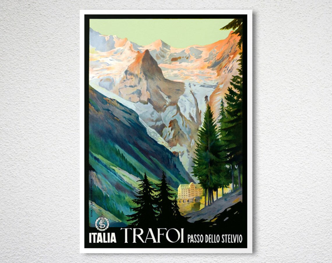Italia Trafoi Passo Dello Stelvio Vintage Travel Poster - Image 2