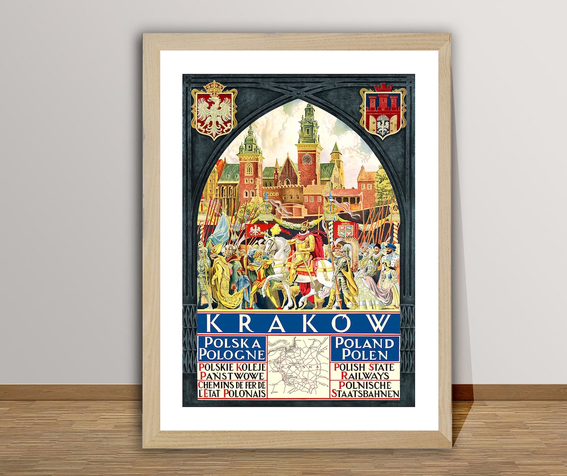 Krakow Vintage Travel Poster, Poland Travel Art Print - Image 2