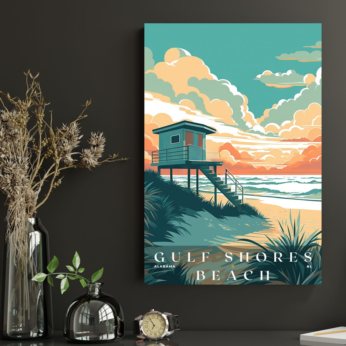 Gulf Shores Retro Travel Poster, Beach Art Print - Image 2