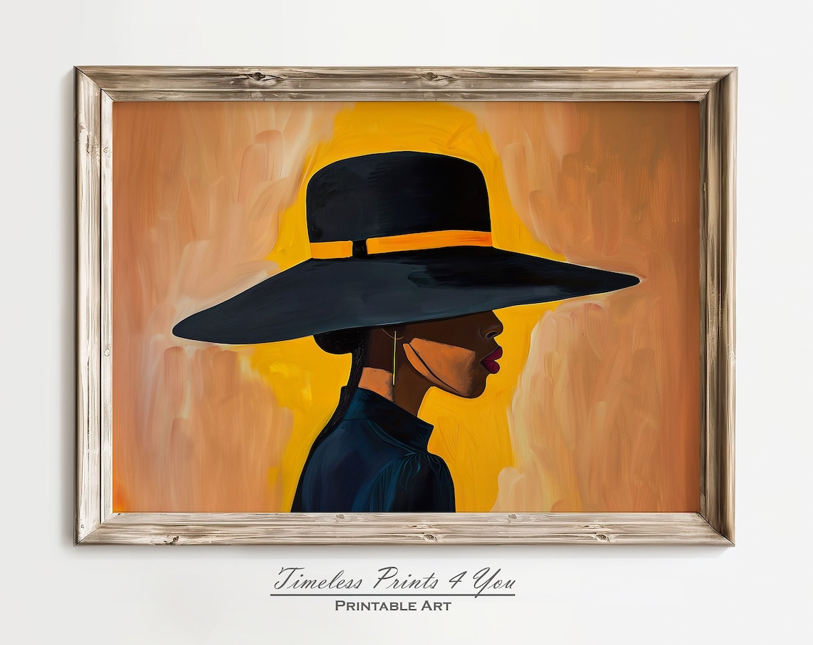 African Art Prints Vintage Black Girl Poster