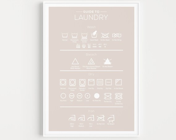 Laundry Print Neutral Sign Room Guide Art To