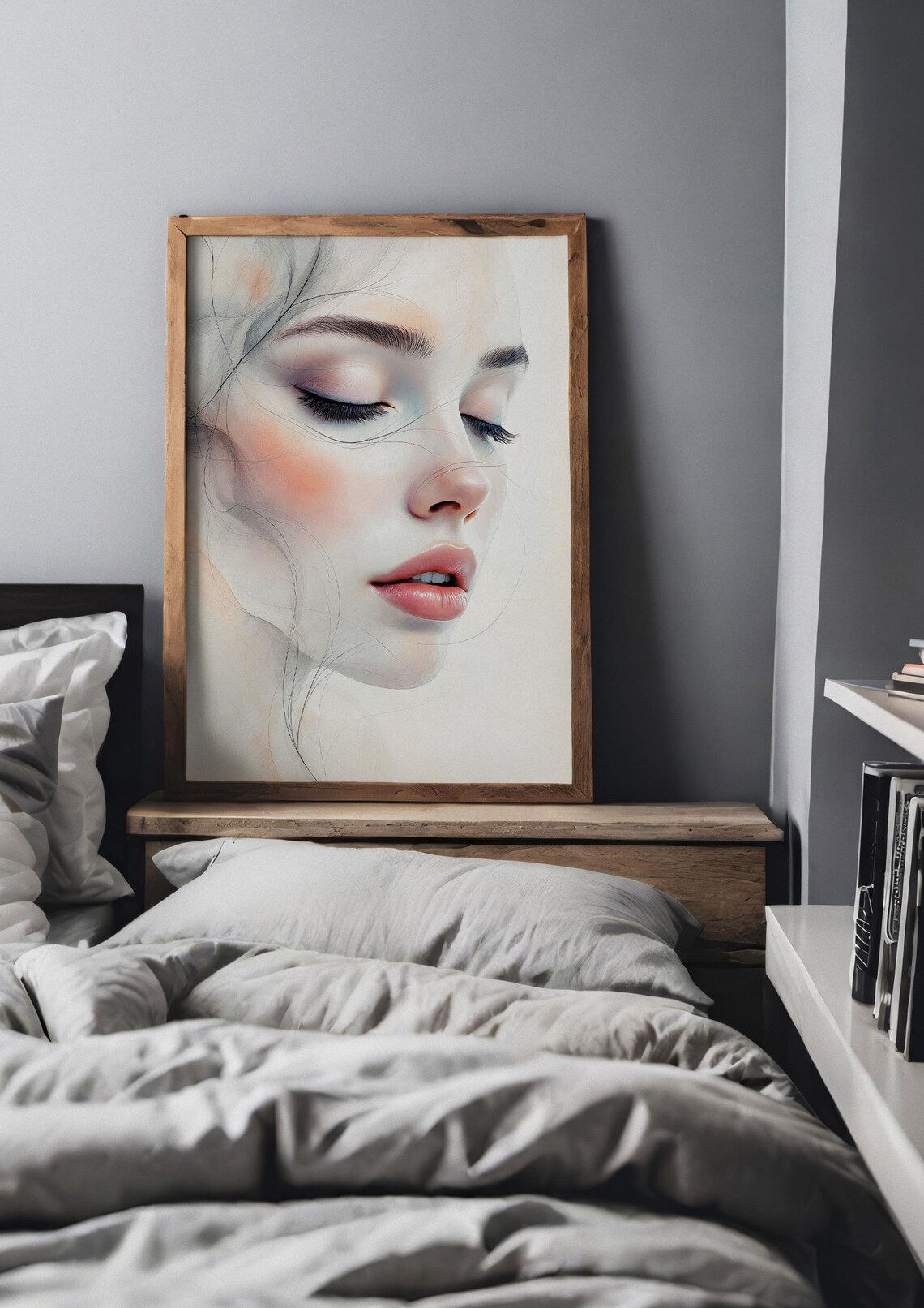 Ethereal Flow Minimalist Abstract Portrait - Image 3