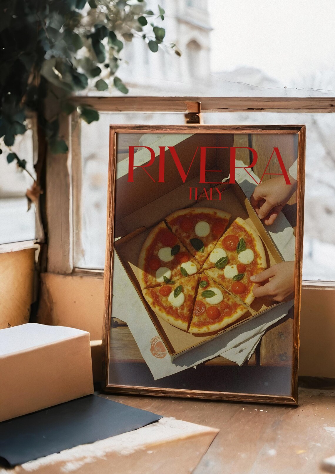 Riviera Italy Retro Italian Pizza Poster - Image 3