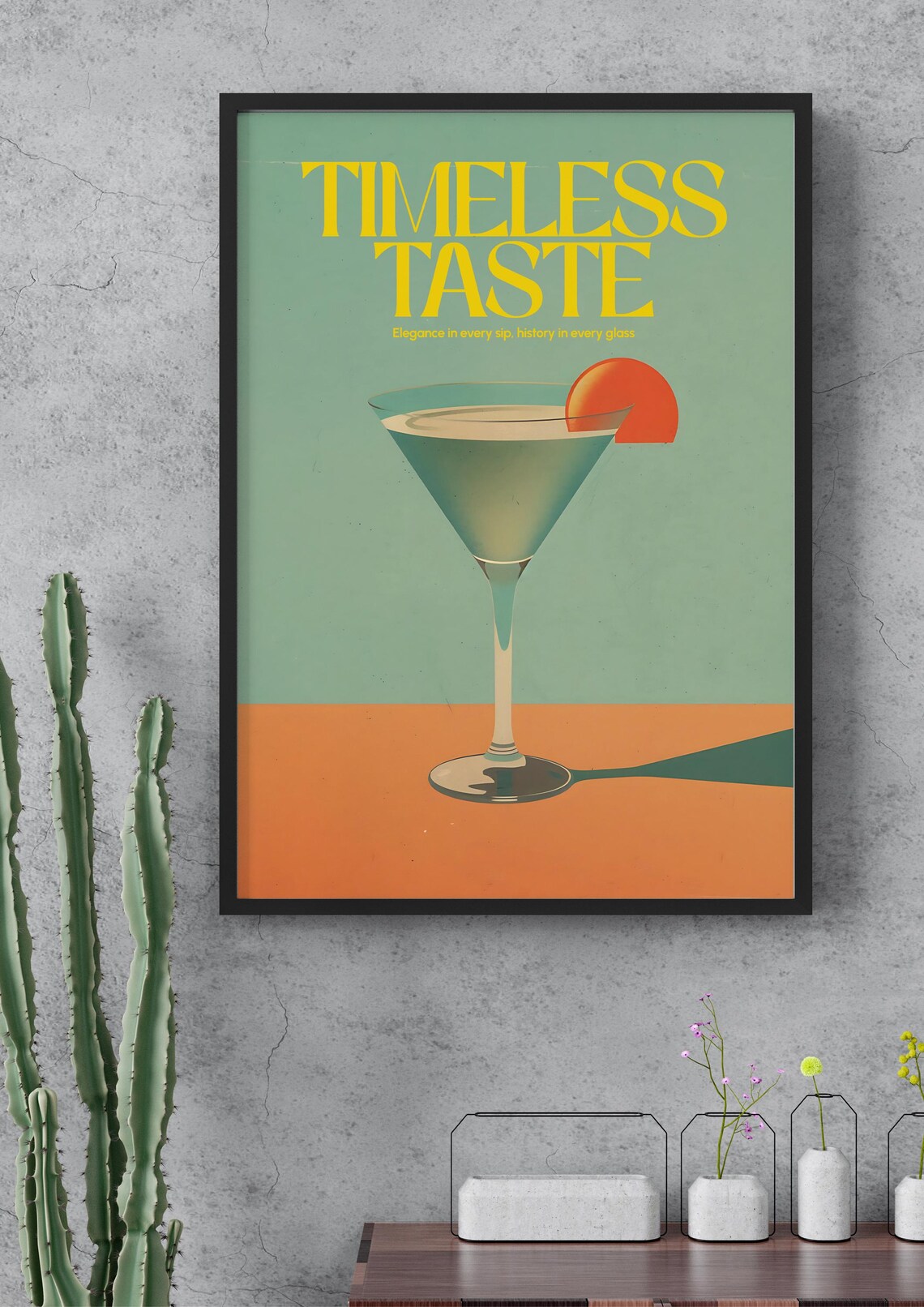 Timeless Taste Retro Cocktail Poster, Vintage Style - Image 2