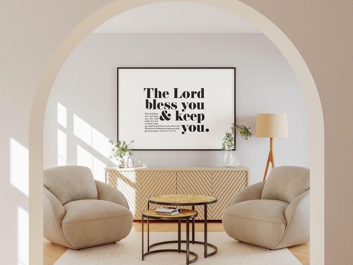 Numbers 6:23-24 Bless You and Keep You Scripture Art Print - Image 2