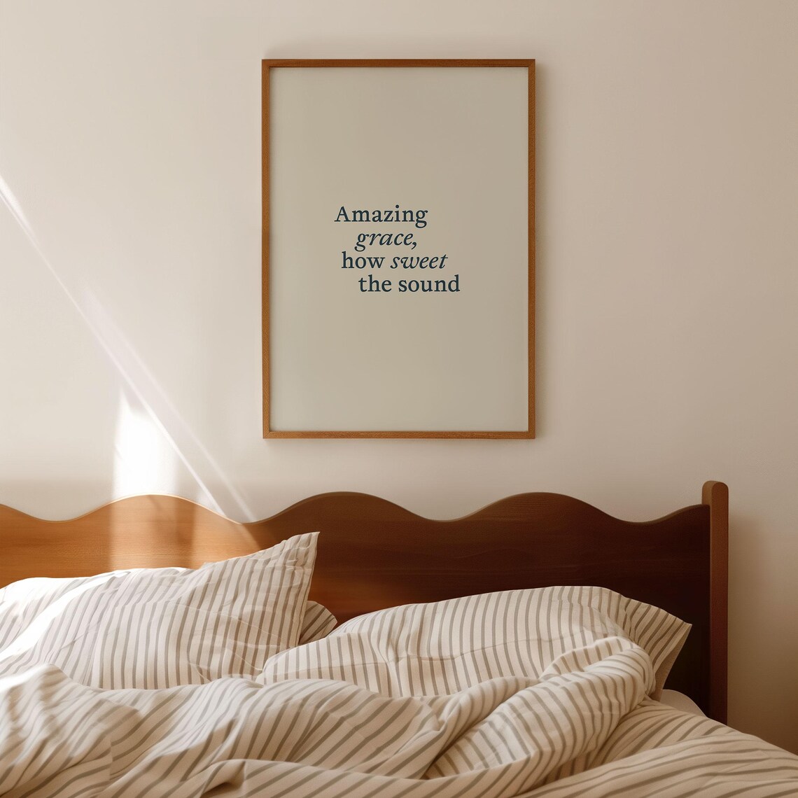 Amazing Grace How Sweet The Sound Navy Minimalist Hymn Lyrics Quote Poster - Image 2