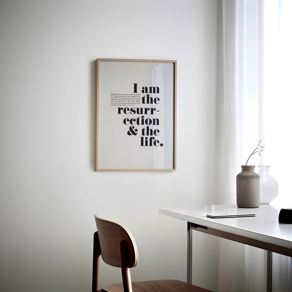 John 11 25 I Am The Resurrection And The Life Bold Serif Bible Poster - Image 4