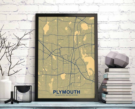 Plymouth Minnesota Mn Usa Poster Color Hometown City Print Modern Home Decor Office Decoration Wall Art Dorm Bedroom Gift