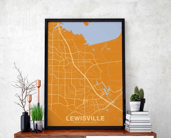 Lewisville Texas USA Poster Print, Modern Home Decor