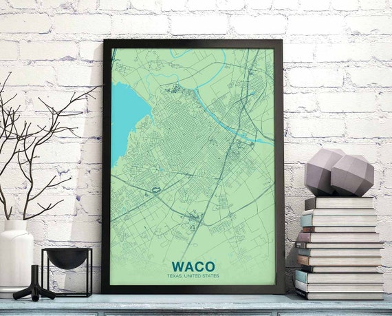 Waco Texas Tx Usa Poster Color Hometown City Print Modern Home Decor Office Decoration Wall Art Dorm Bedroom Gift