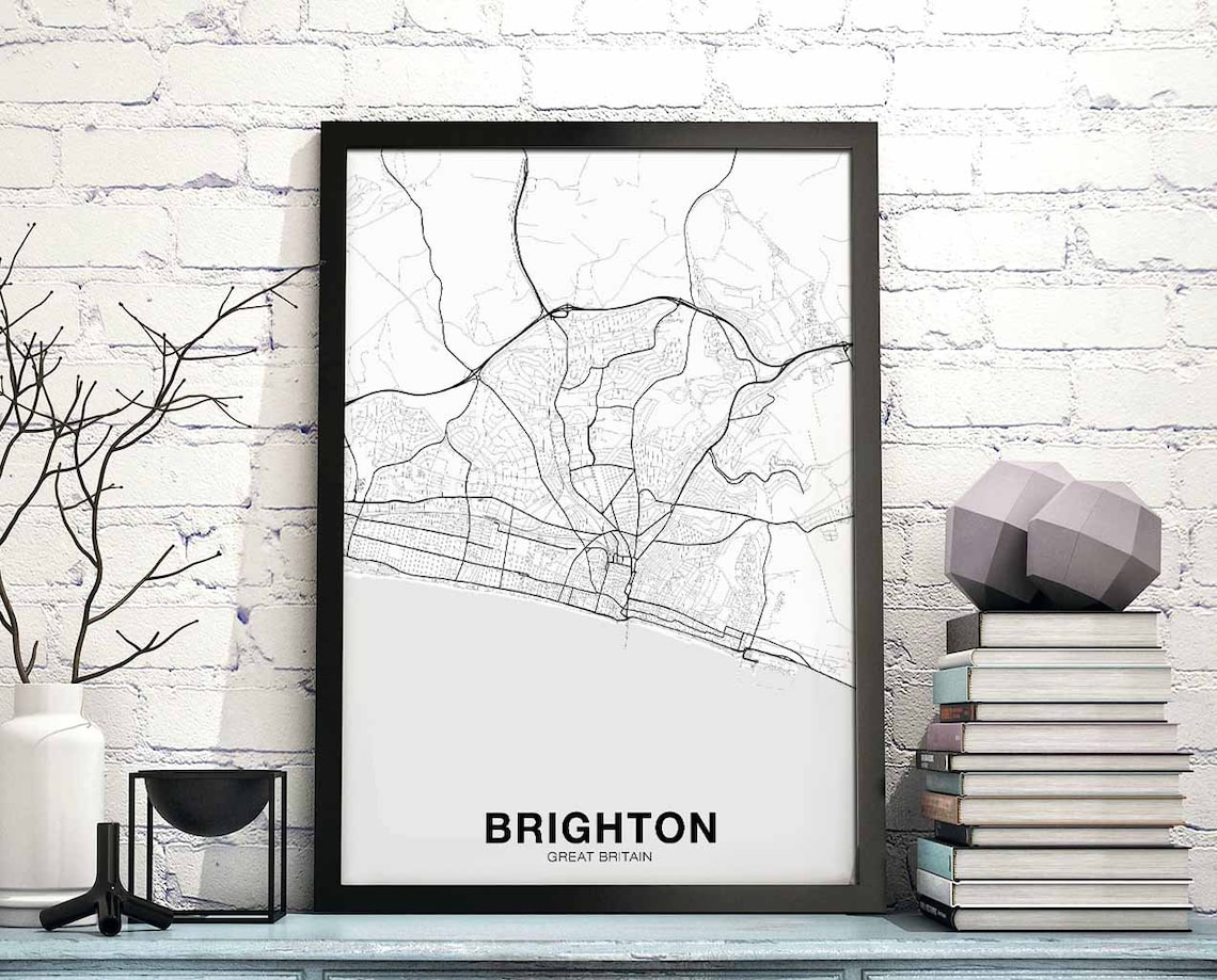 Great Britain UK Map Poster, Modern Home Decor