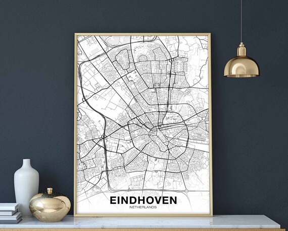 Eindhoven Netherlands Map Poster Hometown City Print Modern Home Decor Office Decoration Wall Art Dorm Bedroom Gift