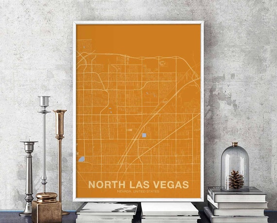 North Las Vegas Nevada Nv Usa Poster Color Hometown City Print Modern Home Decor Office Decoration Wall Art Dorm Bedroom Gift