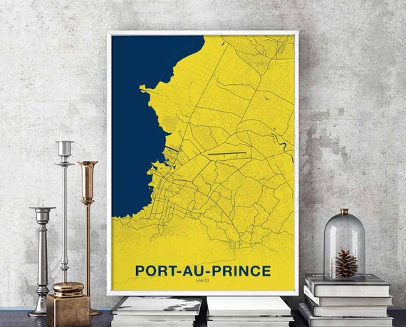 Portauprince Haiti Sugar Yellow Poster Hometown City Print Modern Home Decor Office Decoration Wall Art Dorm Bedroom Gift