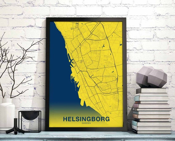 Helsingborg Sweden Poster Color Hometown City Print Modern Home Decor Office Decoration Wall Art Dorm Bedroom Gift
