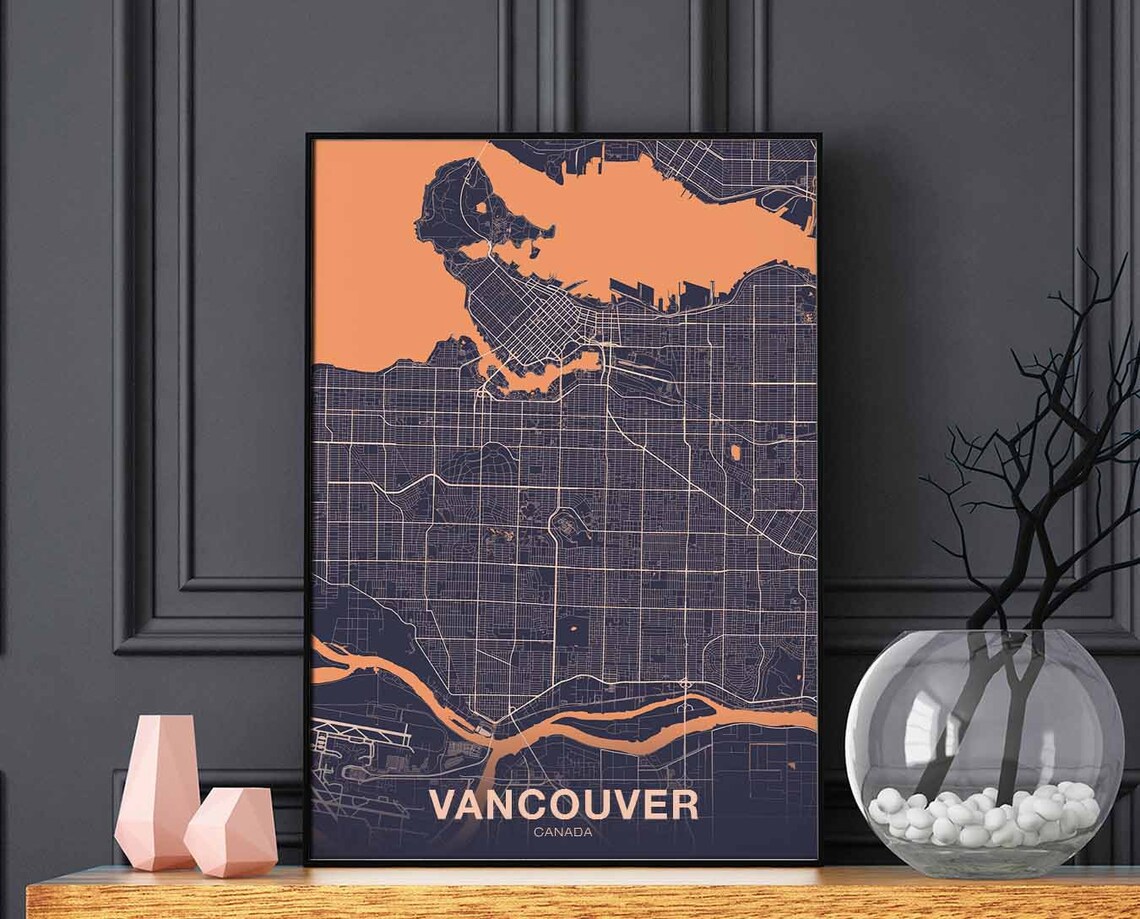 Vancouver Canada Poster, Modern City Travel Print