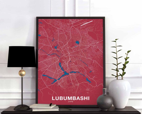 Lubumbashi Zaire Poster, Modern Home Decor