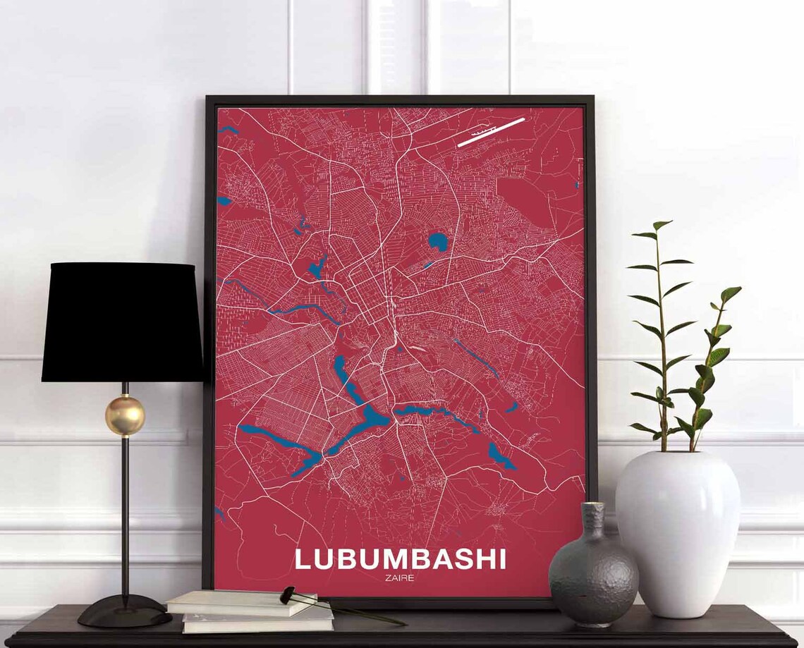 Lubumbashi Zaire Poster, Modern Home Decor