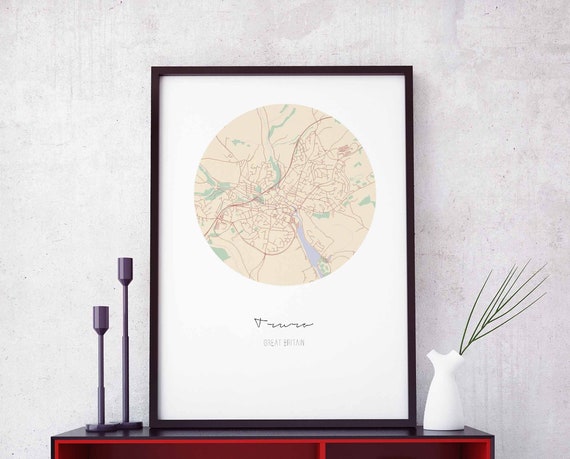 Truro Great Britain Uk Map Poster Wall Decor Design Modern Minimal Nordic Travel Bedroom Home Art Vintage Retro Dorm Nursery