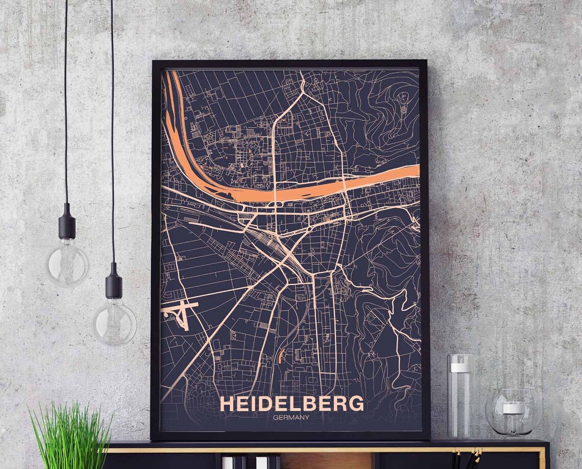 Heidelberg Germany Poster, Modern Home Decor