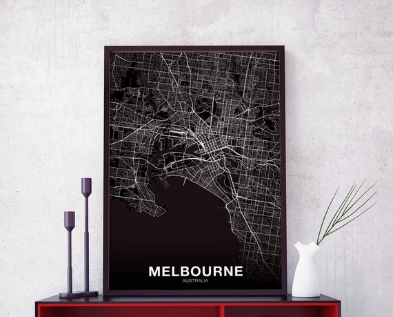 Melbourne Australia Map Poster Hometown City Print Modern Home Decor Office Decoration Wall Art Dorm Bedroom Gift