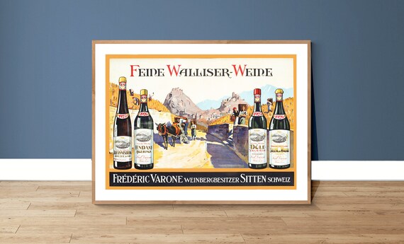 Feine Walliser Weine Frédéric Varone Vintage Swiss Wine Poster
