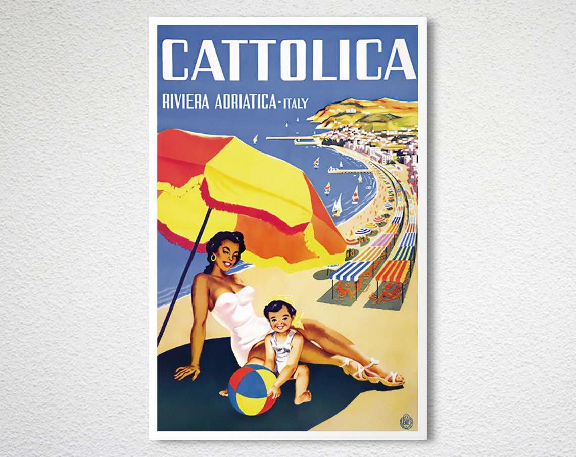 Cattolica Italy Adriatic Riviera Vintage Beach Holiday Poster - Image 2