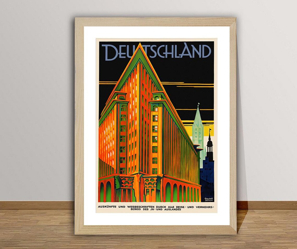 Deutschland Das Chilehaus In Hamburg Germany Travel Poster