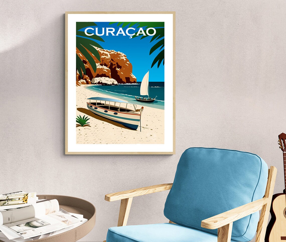 Curaçao Southern Caribbean Travel Poster - Image 2