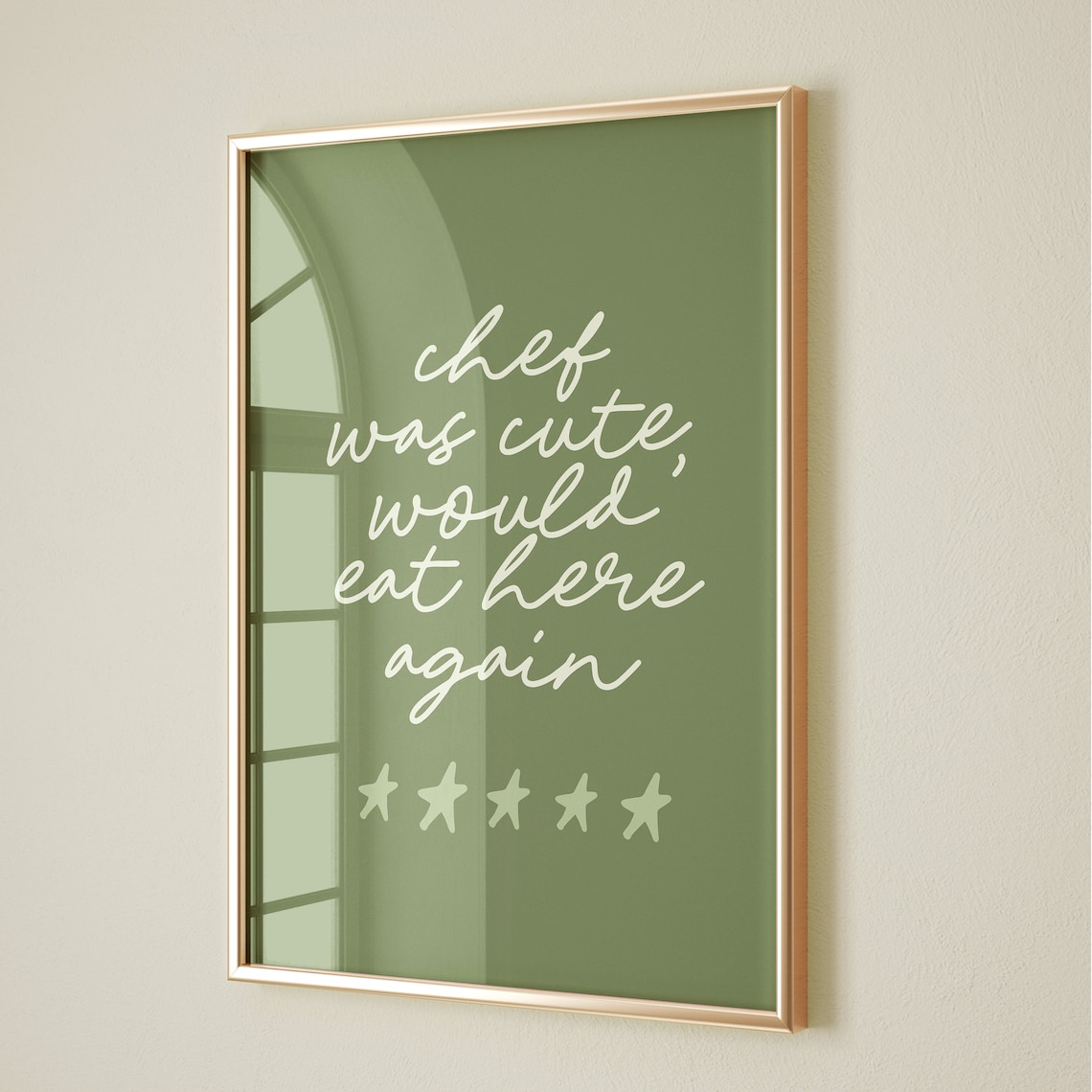 Chef Was Cute Kitchen Quotes Typography Art Print