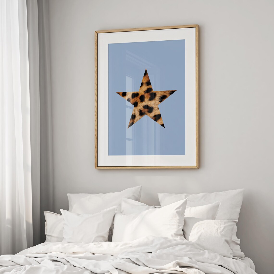 Leopard Star Retro Girl Poster, Y2K Bedroom Decor - Image 2