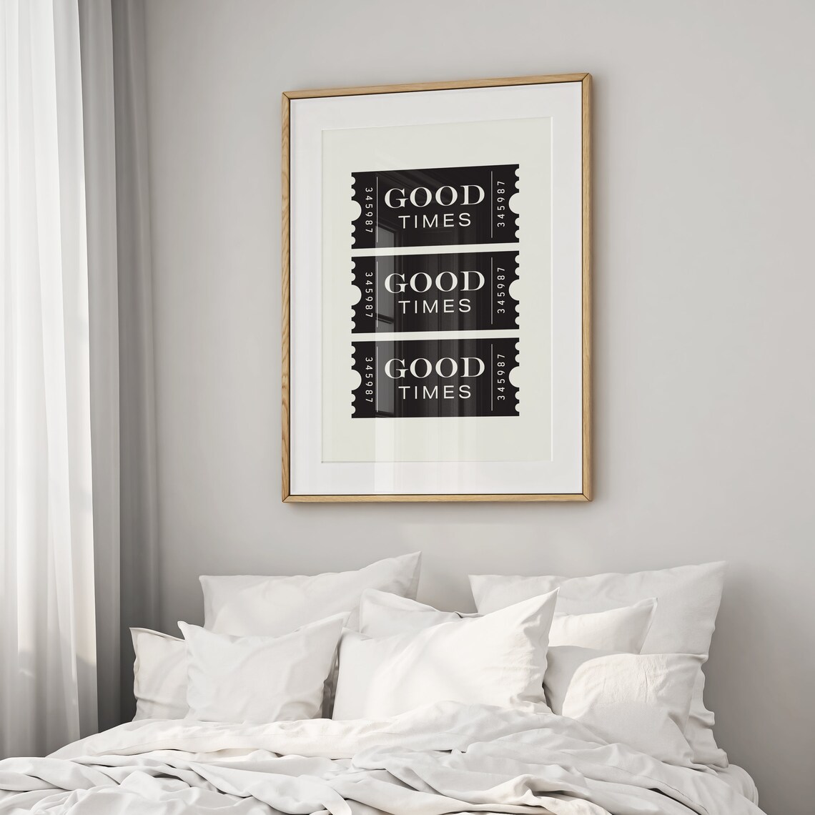 Good Times Ticket Stubs Retro Trio Black White Party Art Poster - Image 2