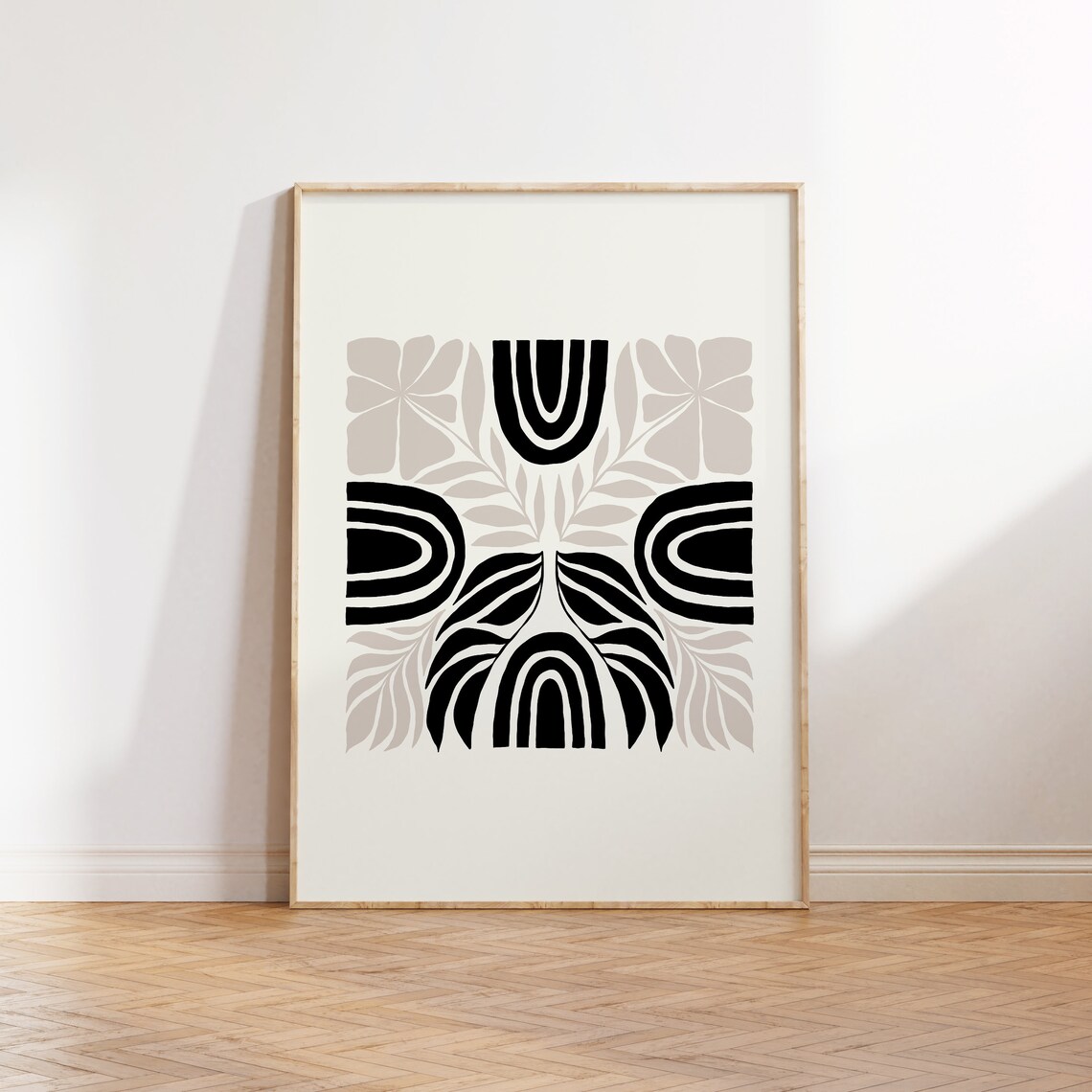 Abstract Flowers Black And White Botanical Art Print