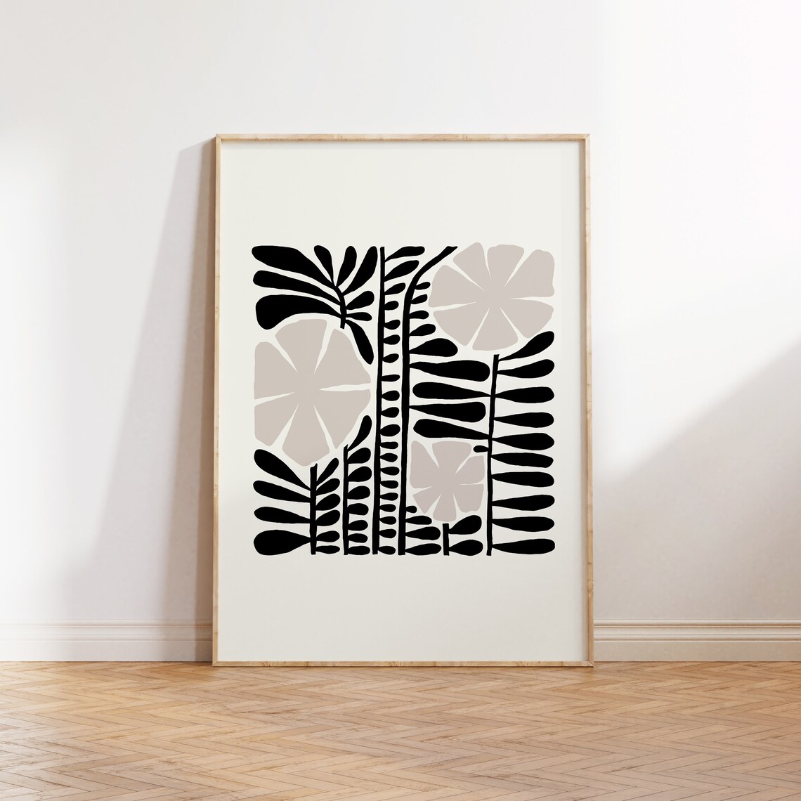 Dark Flowers Abstract Floral Wall Art Print