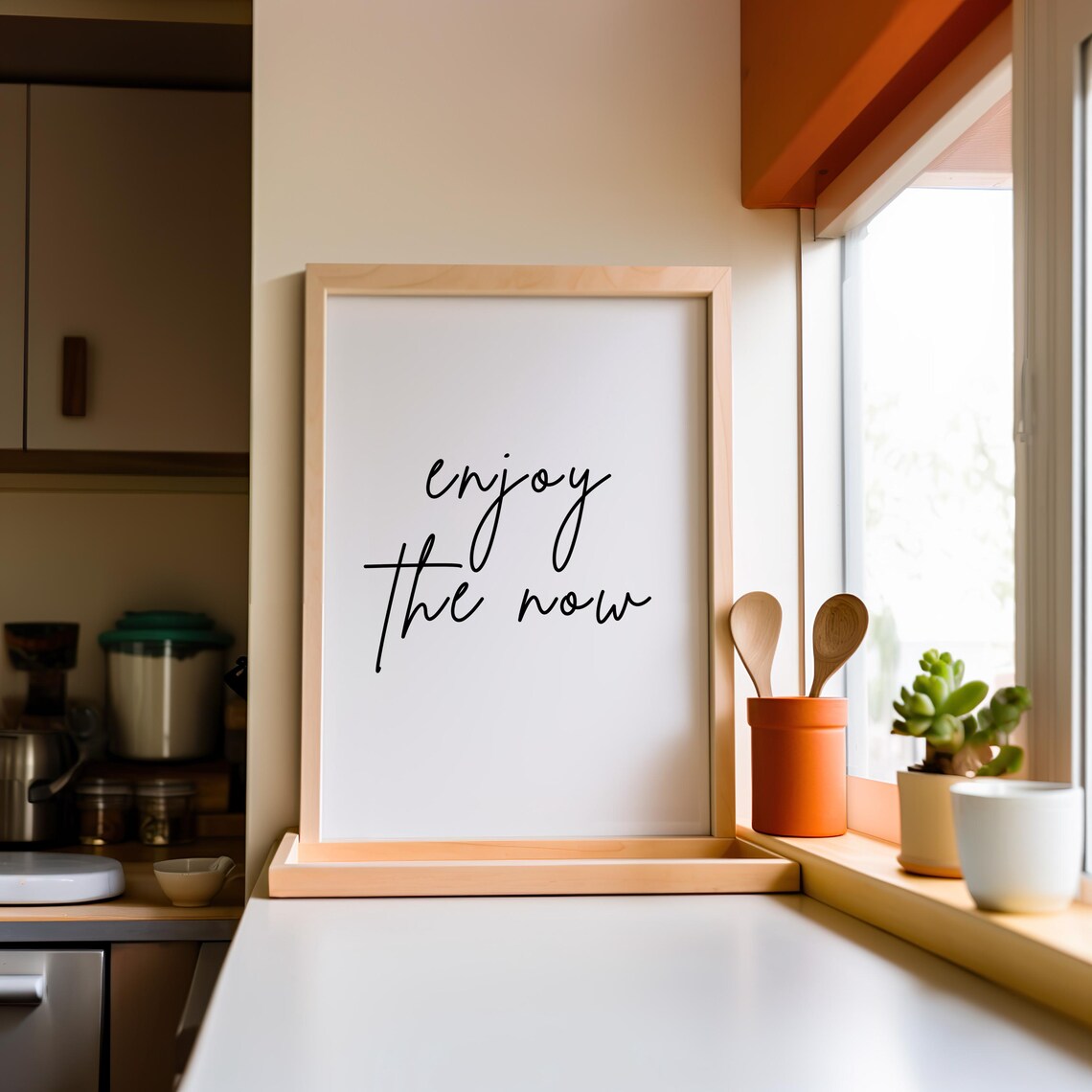 Enjoy The Now, Minimalist Inspirational Poster - Image 2