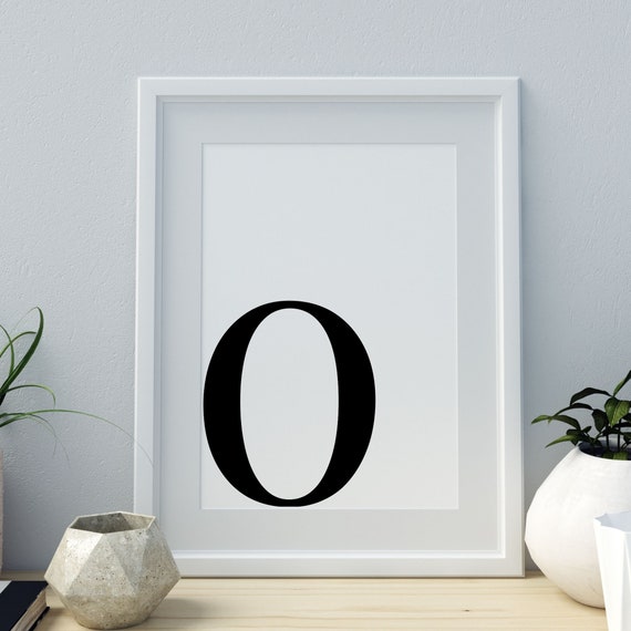 Letter O Print, Minimalist Monogram Letter Art