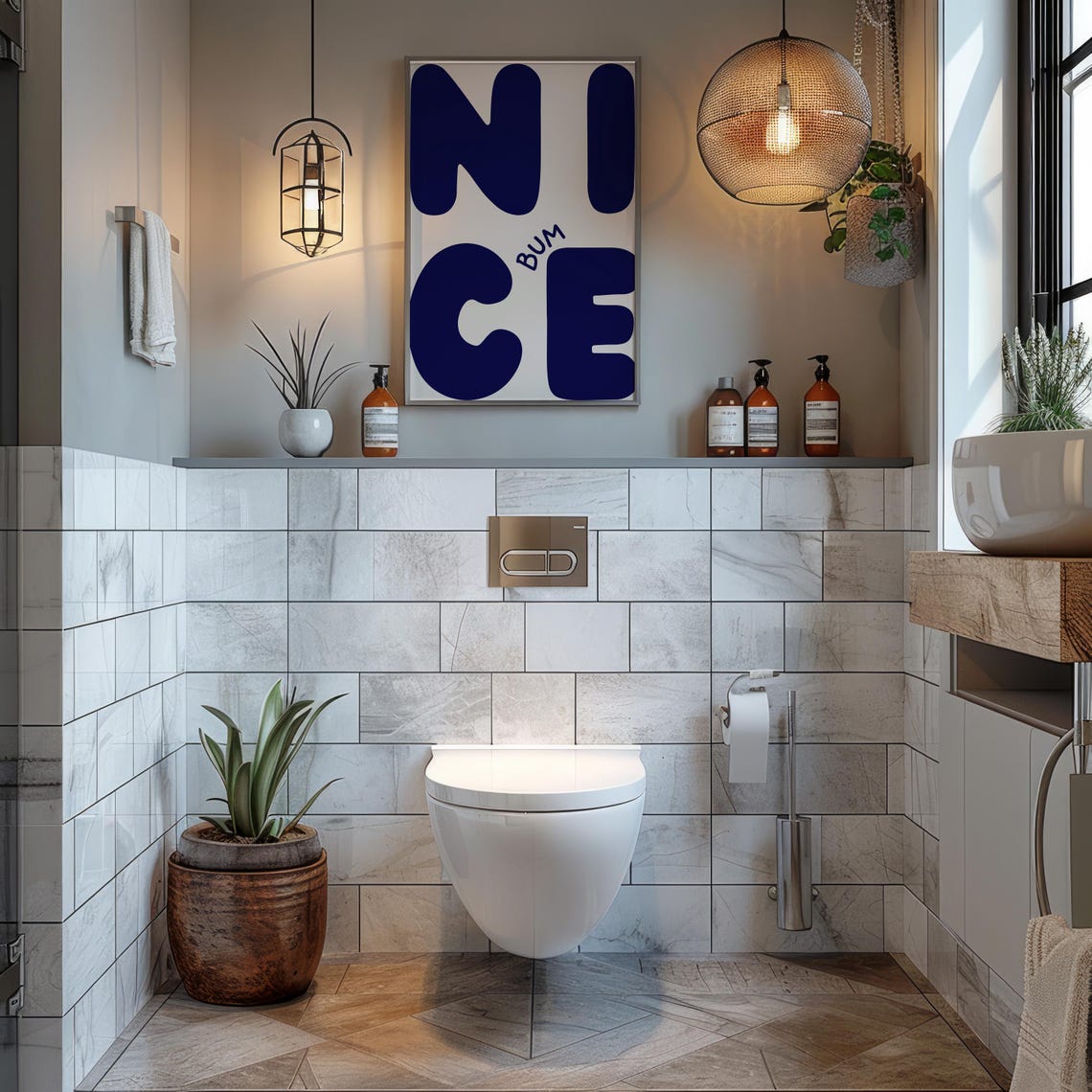 Nice Bum Funny Bathroom Poster Print - Image 4