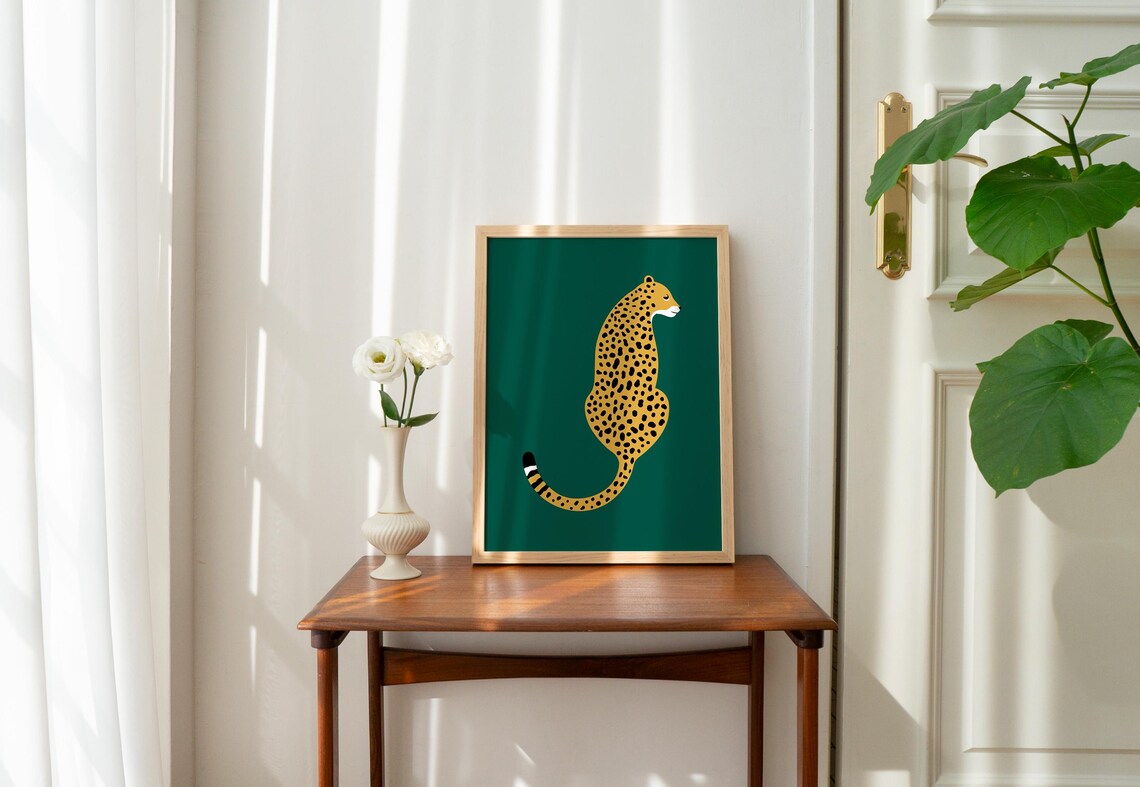 Cheetah Print Leopard Retro Poster, Animal Artwork - Image 4