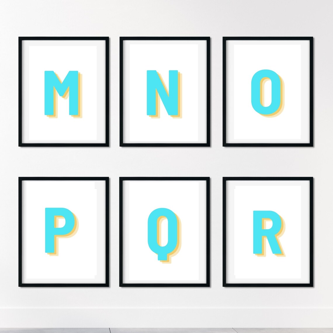 Retro 3D A Letter Monogram Alphabet Print - Image 3